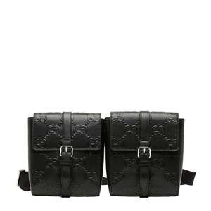 GUCCI Authentic Black Leather Fanny Pack